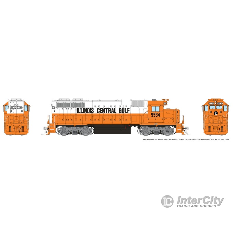 Rapido 038061 HO EMD GP38 (DC/Silent): Illinois Central Gulf – Orange & White: #9536