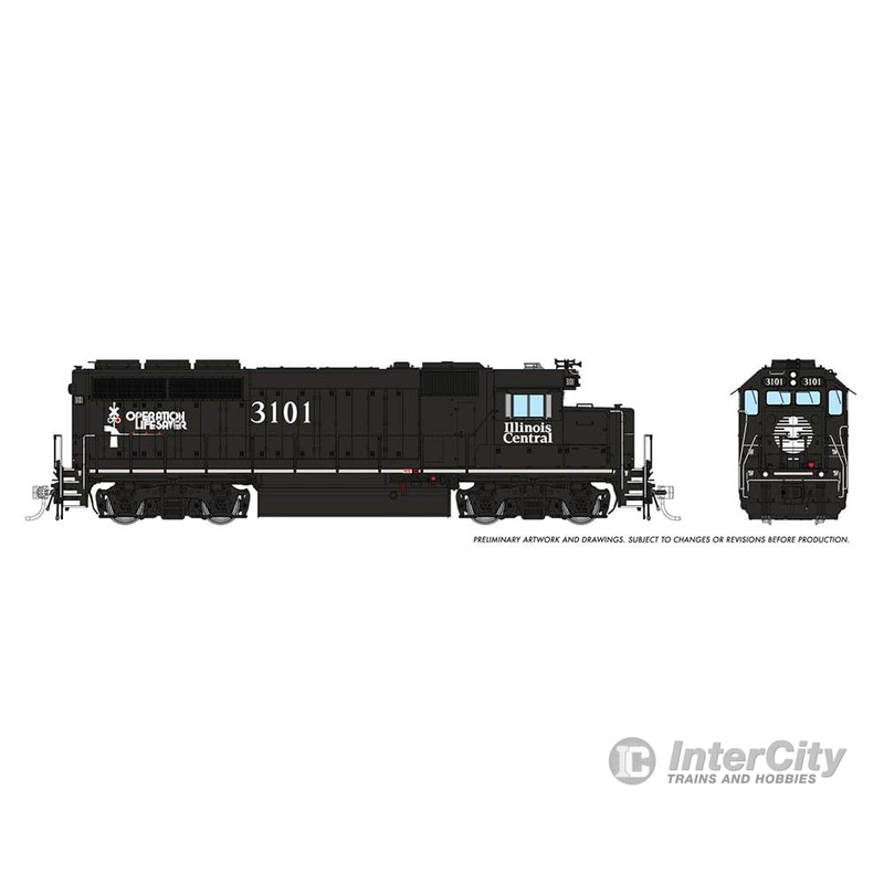 Rapido 040007 HO EMD GP40 (DC/Silent): Illinois Central: #3101