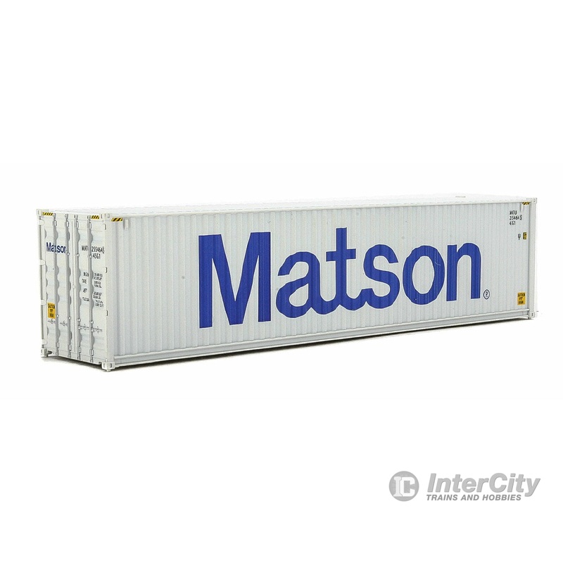 Walthers SceneMaster 8263 40′ Hi-Cube Corrugated-Side Container – Assembled — Matson (gray, blue)
