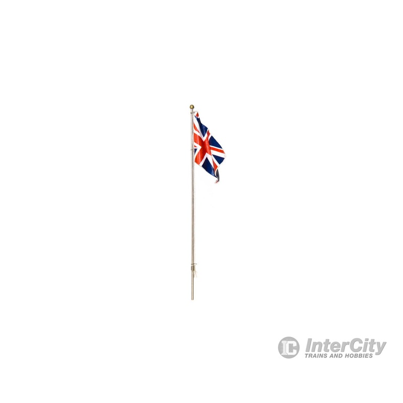 Woodland Scenics 5959 Flag Pole with Union Jack Flag – Just Plug(TM) — Medium – 4-1/8″ 10.4cm Tall