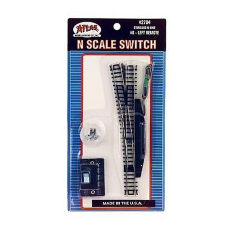 Atlas 2704 ATL2704 N Code 80 #6 Remote Left-Hand Turnout