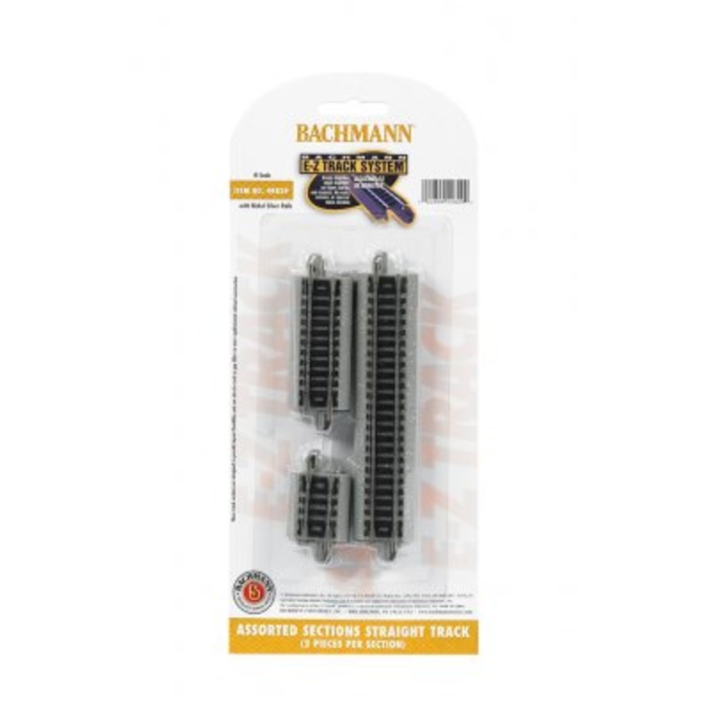 Bachmann 44829 E-Z Track System N Scale Assorted Sections Straight Track (6 per pack)