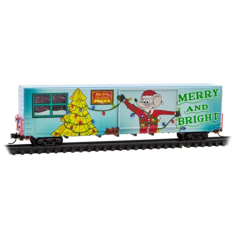 Micro Trains N 10200855 60′ Excess-Height Double-Plug-Door Boxcar – Unlit Version – 2025 Micro-Mouse Christmas Car