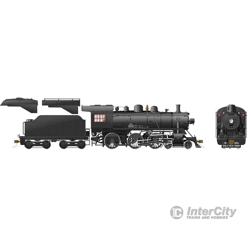 Rapido 602514 HO scale D10g/h/j/k Steam Locomotive (DCC/Sound): Unlettered Low Light