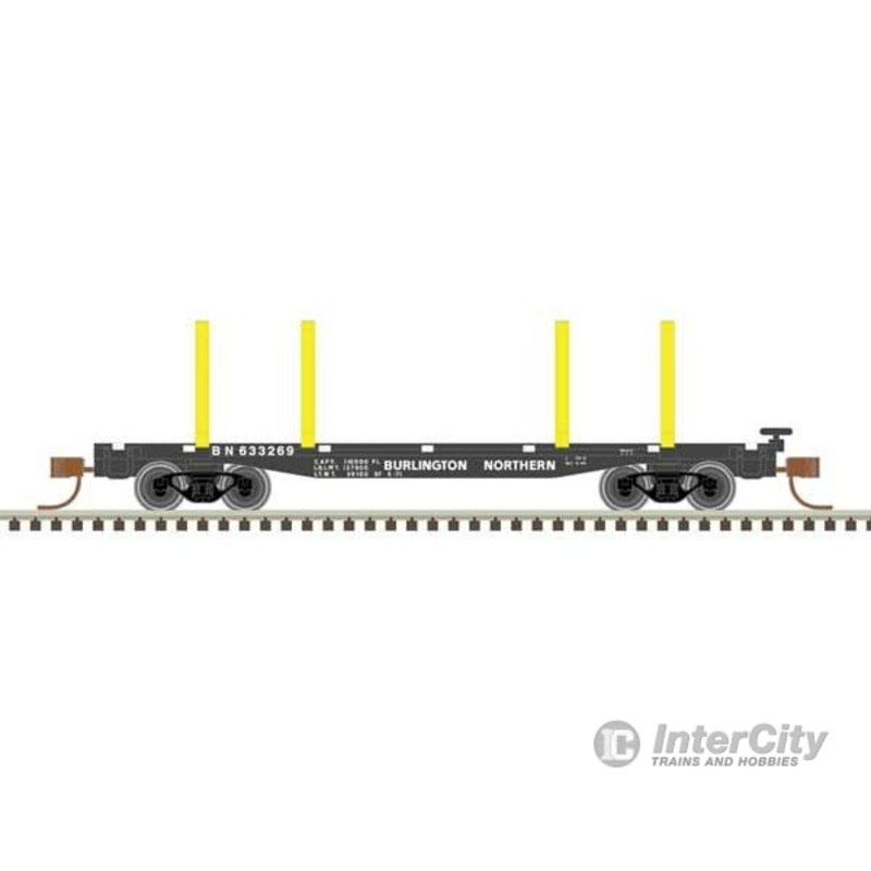 Atlas 50006282 45′ Logging Flatcar – Ready to Run – Master(R) — Burlington Northern #632471 (black, yellow)