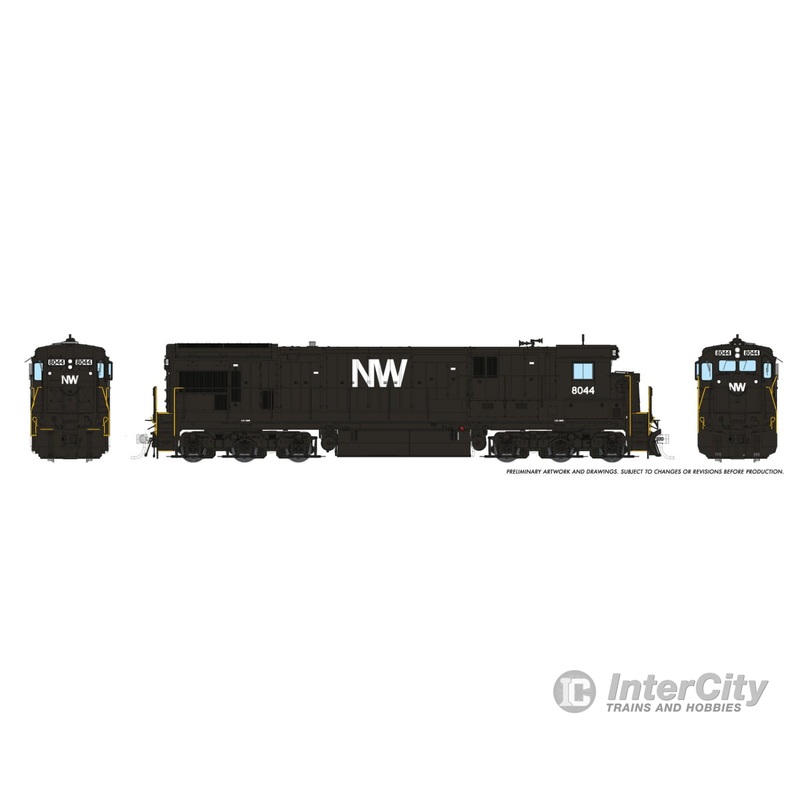 Rapido 042522 HO C30-7 (DC/DCC/Sound): Norfolk & Western – Black Scheme: #8044
