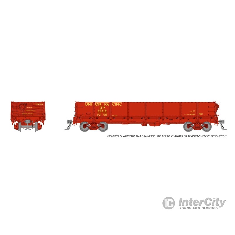 Rapido 163017 HO 40′ Drop Bottom Gondola: Union Pacific: 6-Pack