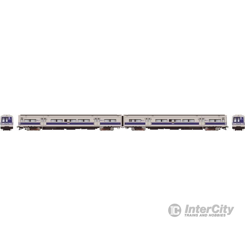 Rapido 207561 HO Budd M3A set (DC/DCC/Sound): MNCR – Striped Ends w/ Headlight: #8062 + 8063