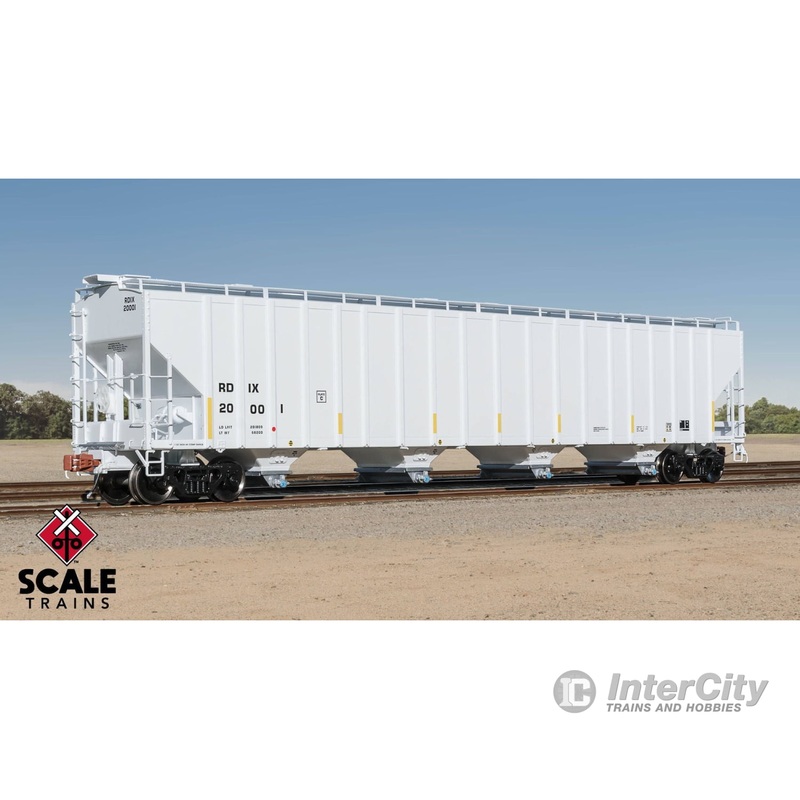 ScaleTrains SXT39458 Rivet Counter HO Scale Pullman-Standard 5820 Covered Hopper, Entec Polymers/RDIX/White/Conspicuity Stripes/Miner 289C Outlets 20072