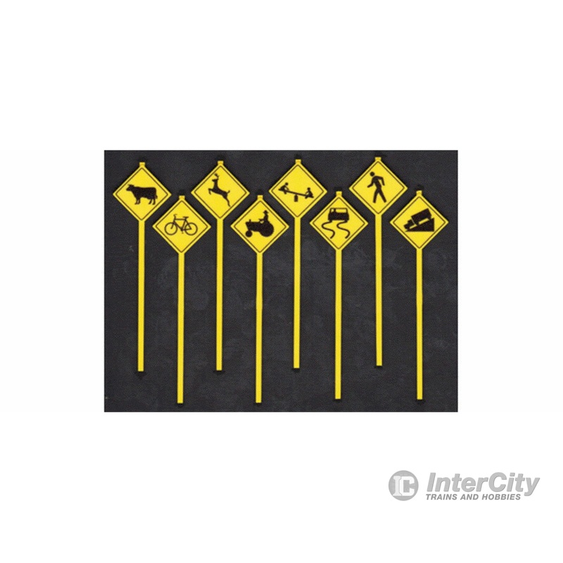 Tichy Train Group 3552 Picture Road Warning Signs — pkg(8)
