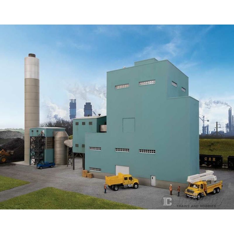Walthers Cornerstone 4172 Lakefront Energy Power Plant with Dust Collector — Kit – 28-1/2 x 7-13/16 x 17-7/8 72.3 x 19.8 x 45.3cm (height at stack)