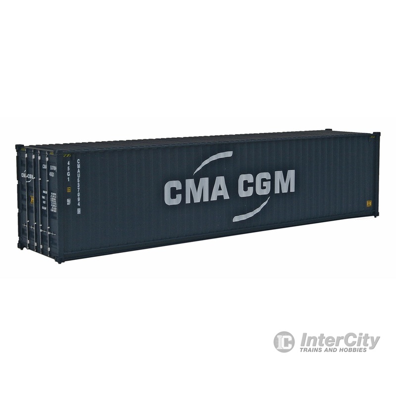 Walthers SceneMaster 8257 40′ Hi Cube Corrugated Side Container – Assembled — CMA-CGM (New Logo)