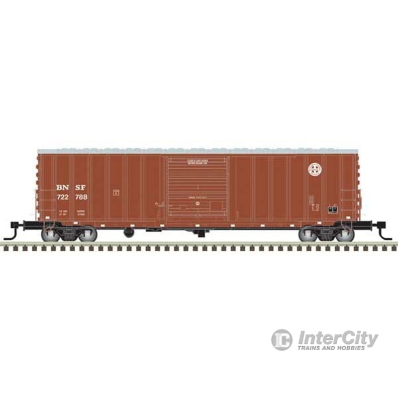 Atlas 20007064 ACF 50′ Precision Design Rib-Side Boxcar – Ready to Run – Master(R) — Burlington Northern Santa Fe #723016 (Boxcar Red, white)