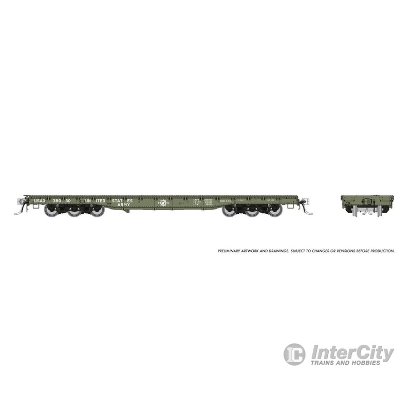 Rapido 199001A HO Magor 54′ Flatcar: USAX: Single Car