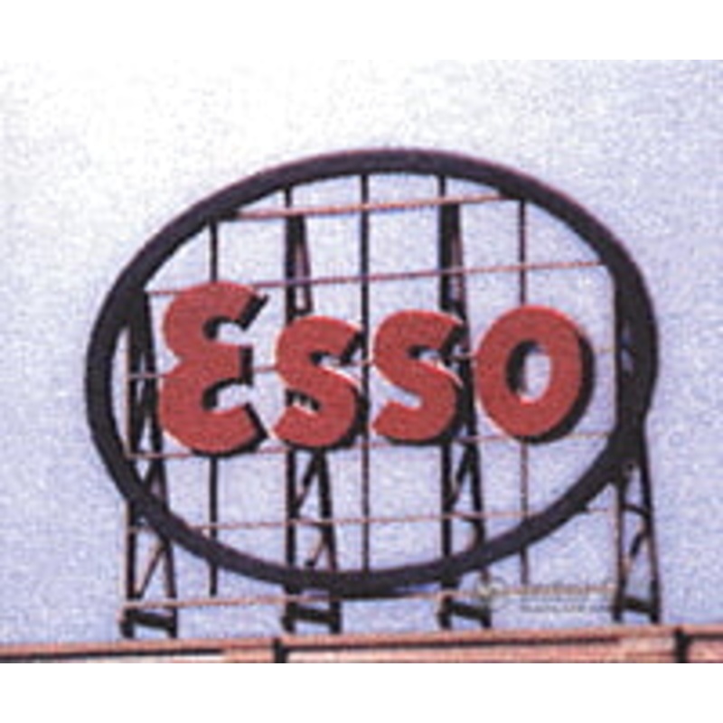 Blair Line 2510 Laser-Cut Wood Billboard Kits – Large for HO, S & O — Esso 3-25/64 x 3″ 8.4 x 7.5cm