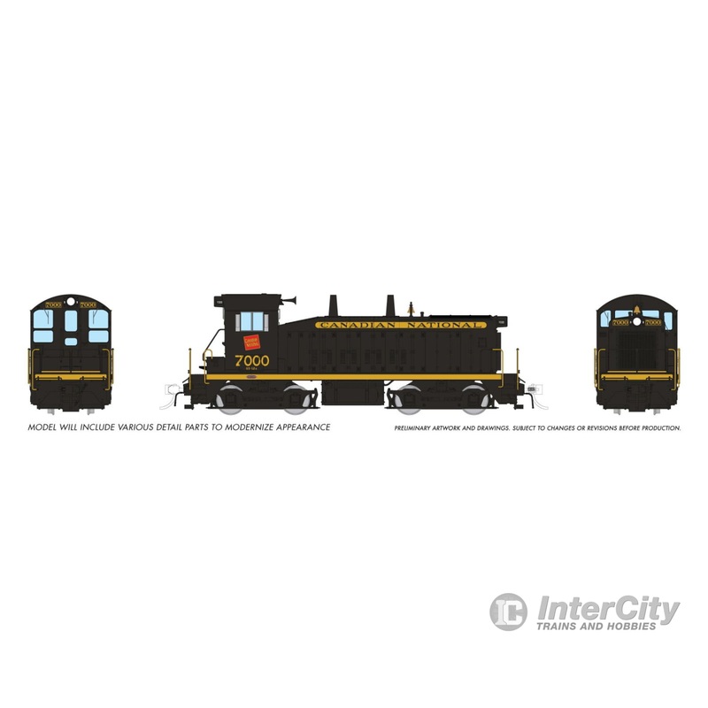 Rapido 027073 HO EMD SW9 (DC/Silent): Canadian National – Black Scheme: #7009