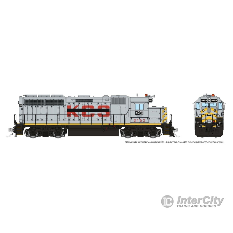 Rapido 040042 HO EMD GP40 (DC/Silent): NREX – ex-KCS: #3152 w/Extended Range DB