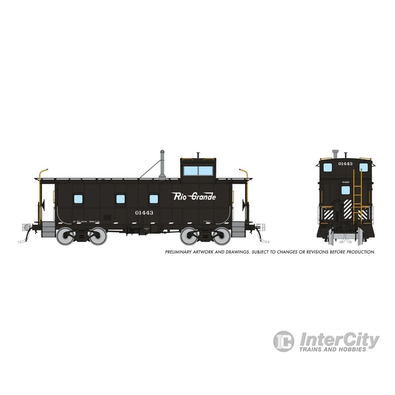Rapido 225013 HO D&RGW End Cupola Steel Caboose w/ Post-War Mods: Black Scheme: #01460