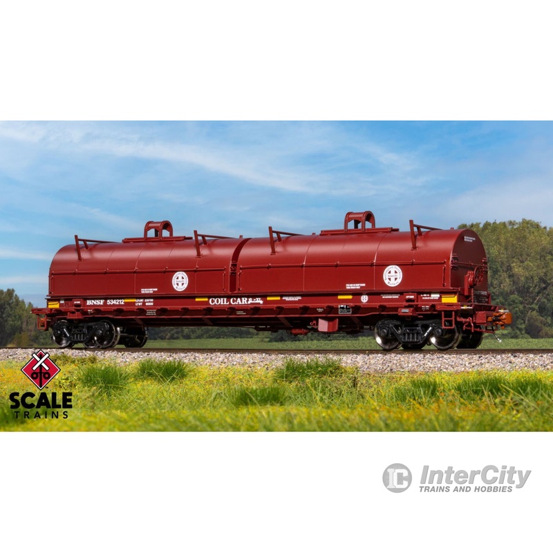 ScaleTrains SXT40274 Rivet Counter HO Scale Thrall 2-Hood Coil Steel Car, BNSF/Circle-Cross Hoods 534215