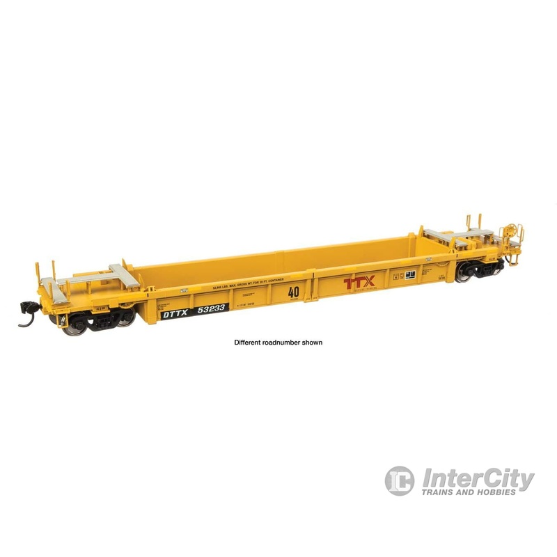 Walthers Mainline 8431 Thrall Rebuilt 40′ Well Car – Ready to Run — TTX DTTX #55617 – red “Forward Thinking” TTX logo w/yellow conspicuity stripes