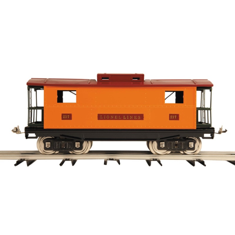 MTH Tinplate 10-2043 200 Series Std. Gauge Caboose – Orange & Maroon w/Brass  NEW