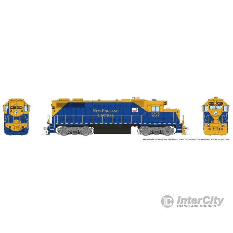 Rapido 038568 HO EMD GP38 (DC/DCC/Sound): New England Central – Blue & Gold: #9537