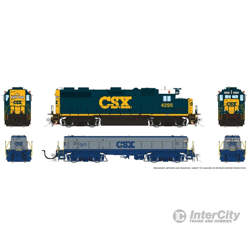 Rapido 039533 HO EMD GP39 Mother+Slug (DC/DCC/Sound): CSX – YN3 Scheme: #4295 + #1043 (in G&B)
