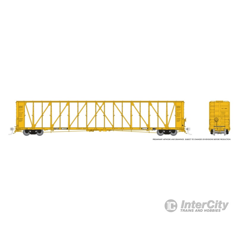 Rapido 174015A HO NSC Centerbeam Flatcar: Trailer Train (TTZX) – Late, Flush Deck: Single Car