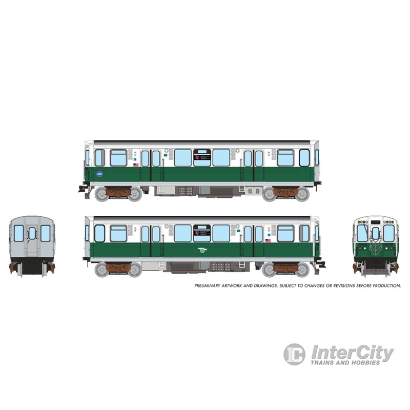 Rapido 588508 N CTA 2600-series L 2-Car Pair (DC/DCC/Sound): 75th Anniversary White/Green Scheme