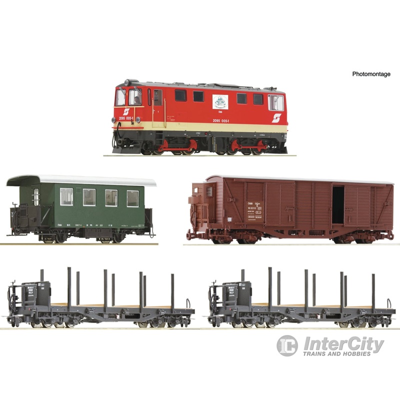 Roco 5540001 HOe 5-piece trainset: Diesel locomotive 2095 005-1 with FwP, BB , Era 5 (DC)
