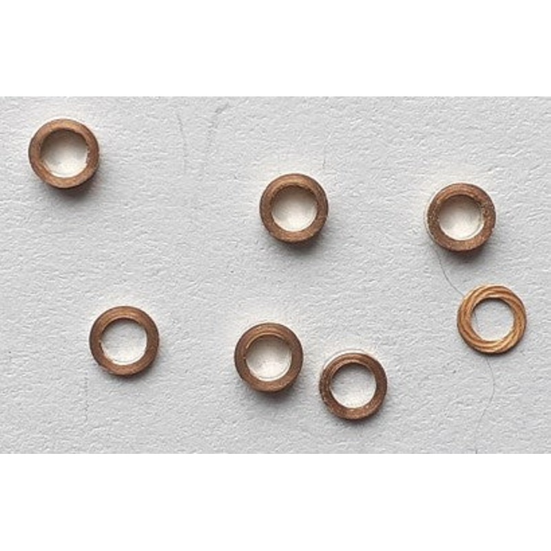 G4M67/2 GIBSON Brass Shimming Washers, 2mm bore, 10 of 0.25 mm thick, 10 of 0.5mm thick and 10 of 1mm thick