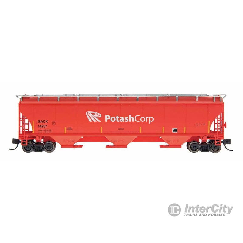 Intermountain HO 472117 Trinity 5161 Cubic Foot Covered Hopper – Potash Corp. (salmon, white, P Logo & Lettering)