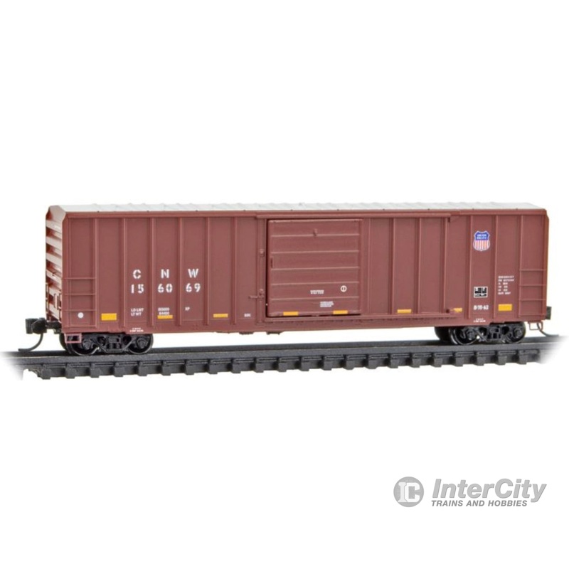 Micro Trains N 02500406 50′ Rib-Side Double-Door Boxcar No Roofwalk Union Pacific ex-CNW#156069