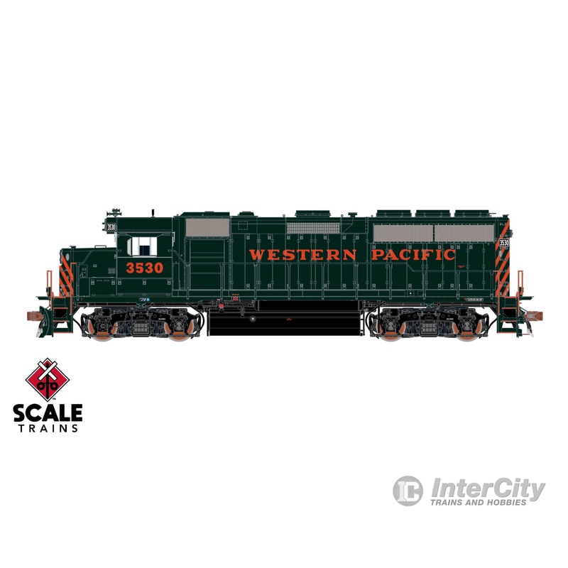 ScaleTrains SXT40229 Rivet Counter HO Scale EMD GP40 Phase IIc, Western Pacific/Perlman Green/Without Front Pilot Stripes 3530 DCC & Sound Equipped