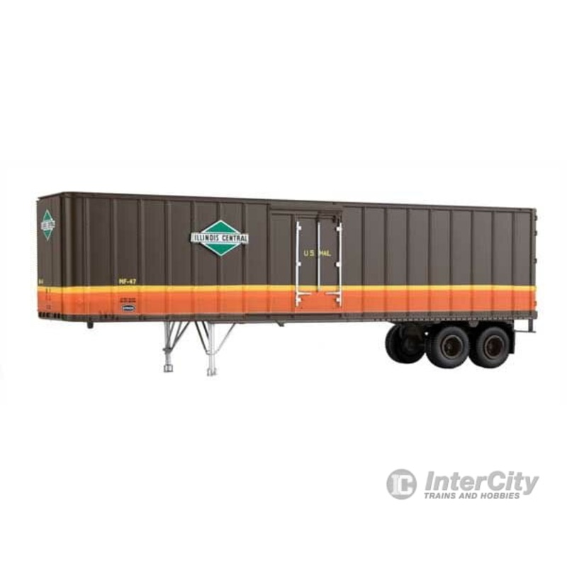 Walthers SceneMaster 2601 Flexi-Van 40′ Trailer 2-Pack – Assembled — Illinois Central (Diamond Logo, “U.S. Mail”; Side Doors)