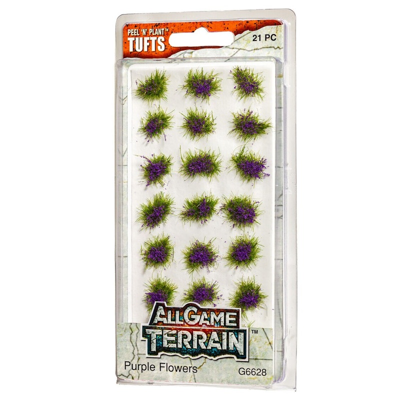 Woodland Scenics G6628 All Game Terrain Peel ‘n’ Plant Tufts 21ct Purple Flower Tufts Scenery O Scale NEW