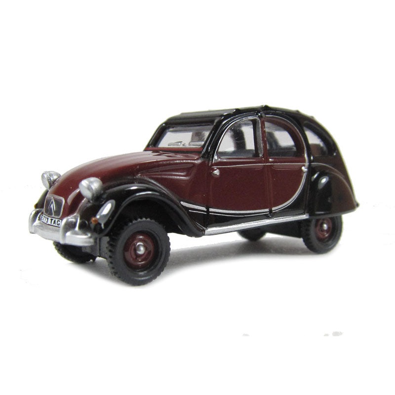 76CT001 OXFORD DIECAST Citroen 2CV Charleston maroon and black