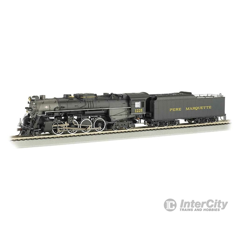 Bachmann 52403 2-8-4 Berkshire w/Sound & DCC — Pere Marquette #1225 (black, graphite)