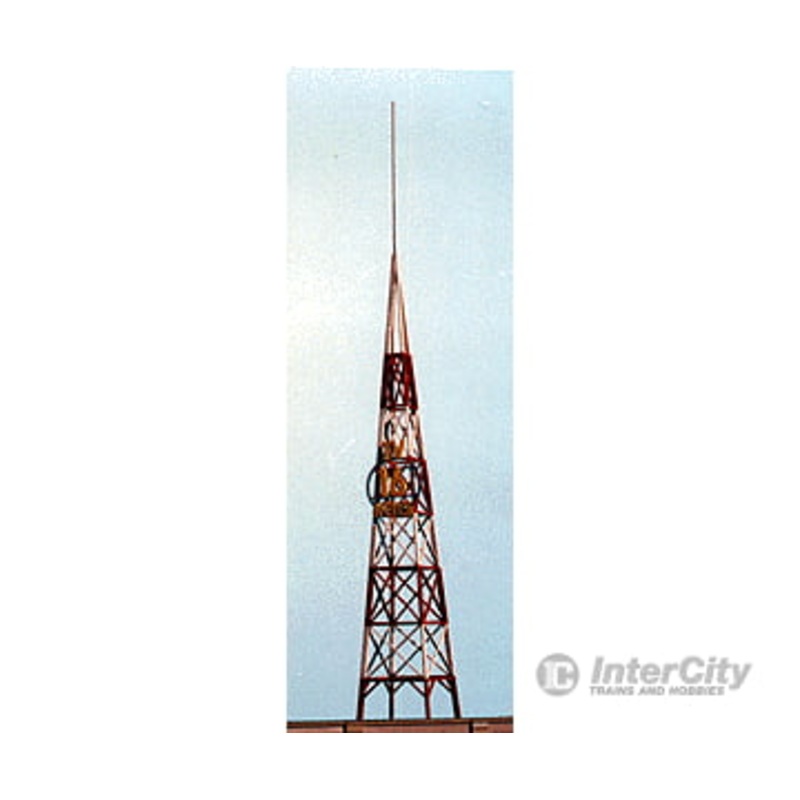 Blair Line 1516 TV Broadcast Tower w/Assorted Station Numbers (Laser-Cut Wood Kit) — 1″ Square 2.5cm x 8″ 20cm Tall