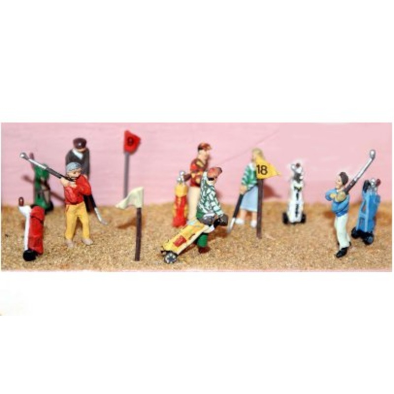 F167 LANGLEY  Assorted Golfers & Equipment pack of 6 unpainted – OO Gauge