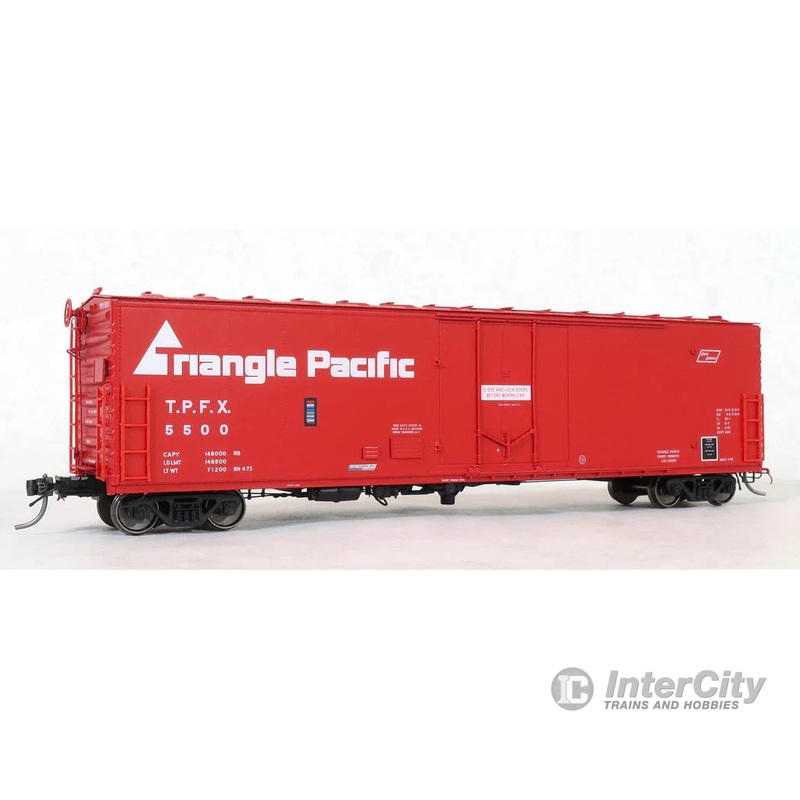 Moloco HO 51005 TPFX (Triangle Pacific) Repaint RN 4-73, PCF 50′ RB Plt B 10-0 Offset Door, Insulated – TPFX 5500 (Triangle Pacific)