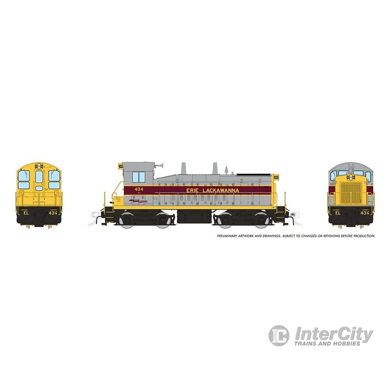 Rapido 027080 HO EMD SW9 (DC/Silent): Erie-Lackawanna – Gray & Maroon: #437
