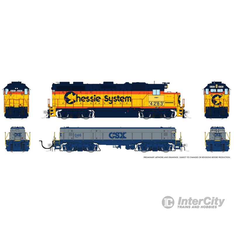 Rapido 039524 HO EMD GP39 Mother+Slug (DC/DCC/Sound): CSX – Chessie Patch: #4287 + #1042 (in G&B)