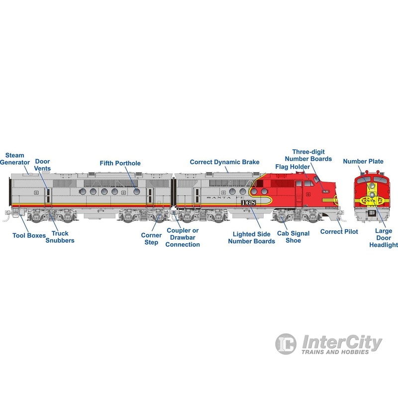 Rapido 053002 HO EMD FT A+B (DC/Silent): AT&SF – Passenger Scheme: #167B + 167C