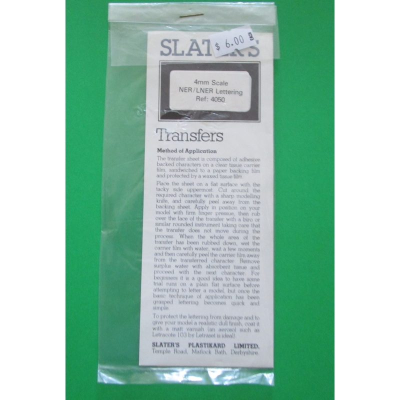 SP-S4050 SLATERS NER/LNER Lettering – OO Gauge