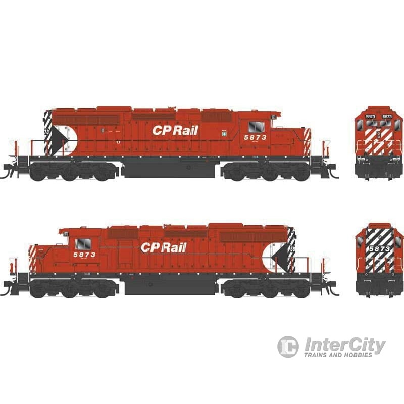 Bowser HO 25326 GMD SD40-2 – LokSound 5 and DCC – Executive Line — Canadian Pacific #5873 (Action Red, white, black, Small Multimark, 2 Plows)