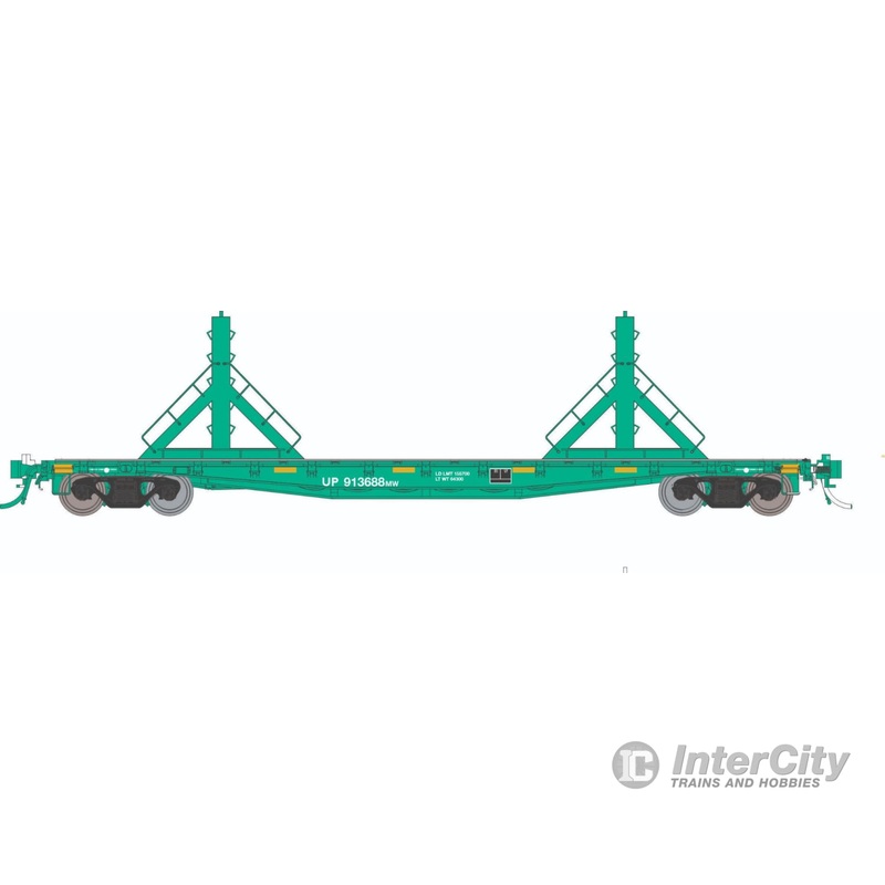 Rapido 138409 HO F30D 50′ Rail Flat Car : UP – MOW: 6-Pack