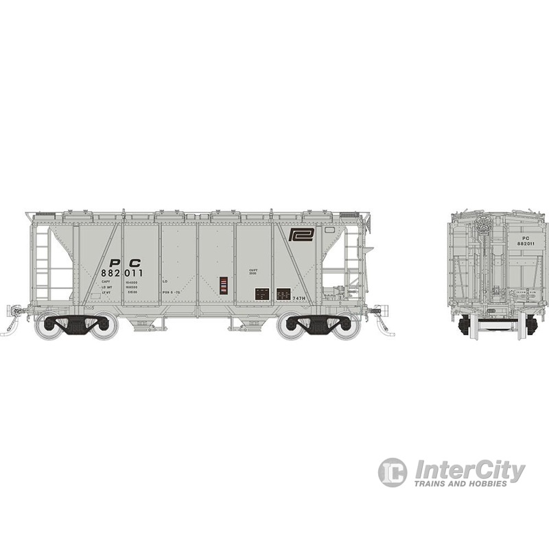 Rapido 149006 HO Enterprise Covered Hopper: Penn Central: 6-Pack #1