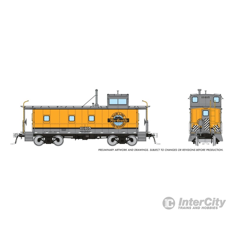 Rapido 225015 HO D&RGW End Cupola Steel Caboose w/ Post-War Mods: Single Stripe Scheme: #01405