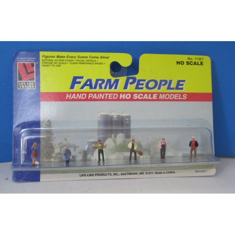 1187 LIFE LIKE TRAINS Farm People, hand painted